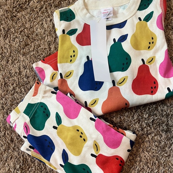 NWT Hanna Andersson colorful pear long john pajama set size 8 multicolor - Picture 1 of 4